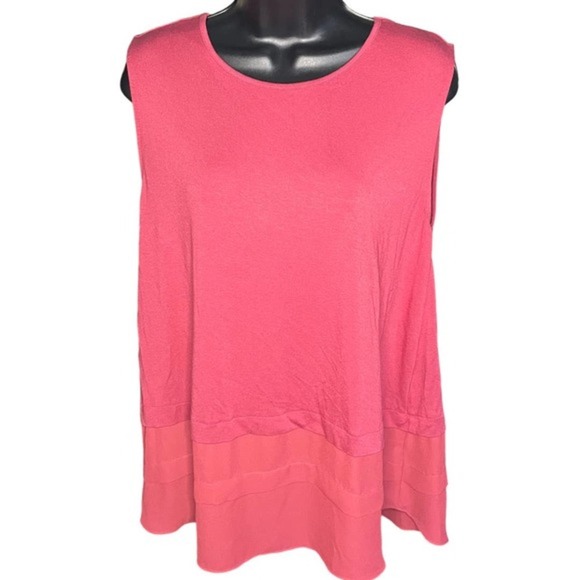 Vince Camuto Pink Viscose Layered Tank Size XL - Picture 1 of 8